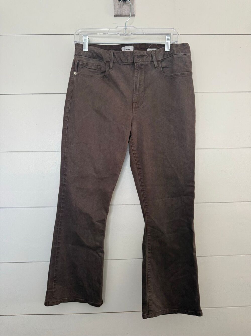 Frame Women’s 32 Dark Chocolate Le Crop Mini Boot Jeans